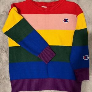 Champion Women's Multicolor Striped Crewneck Sweater